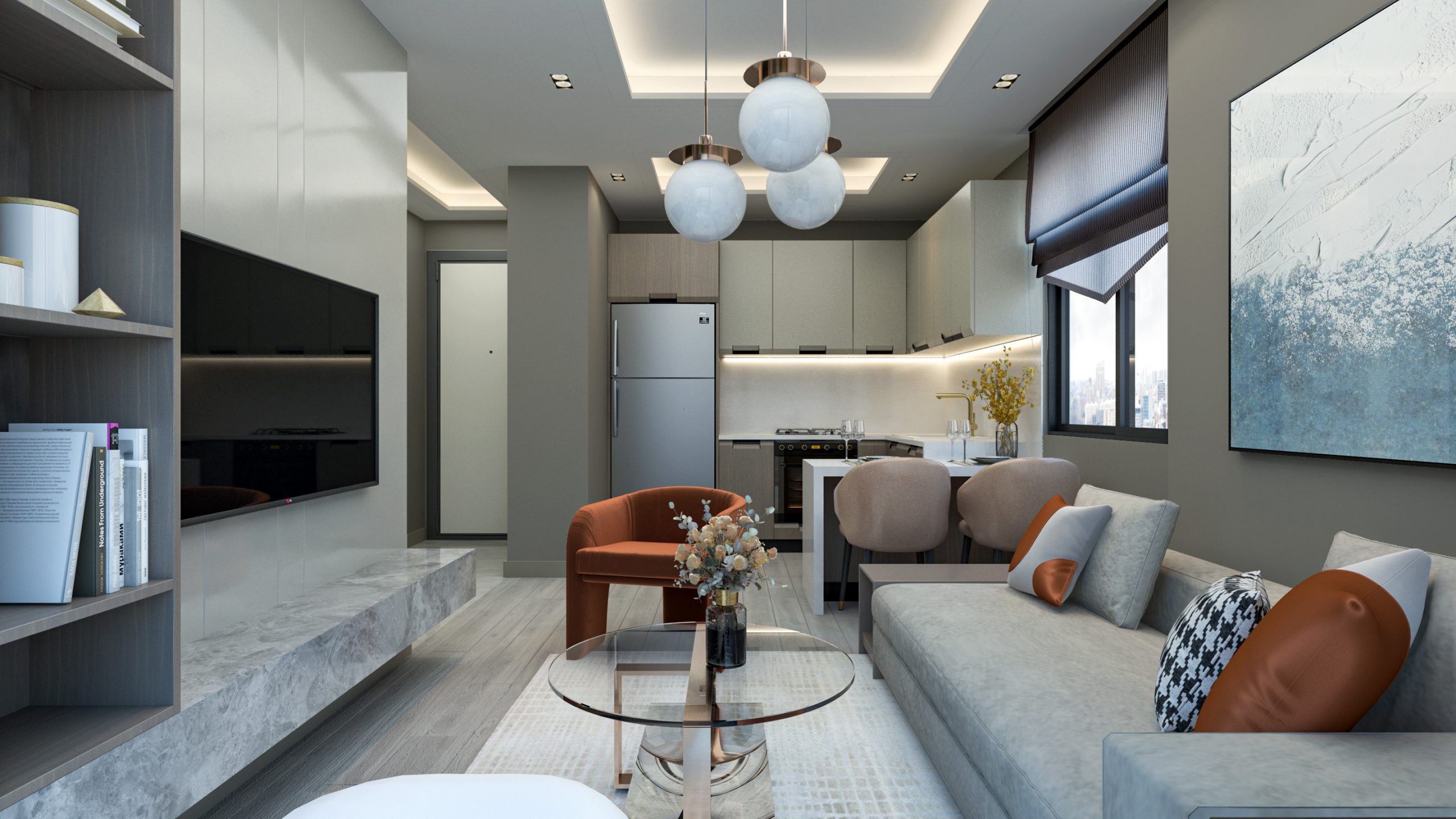 Двухкомнатные апартаменты в Мерсине